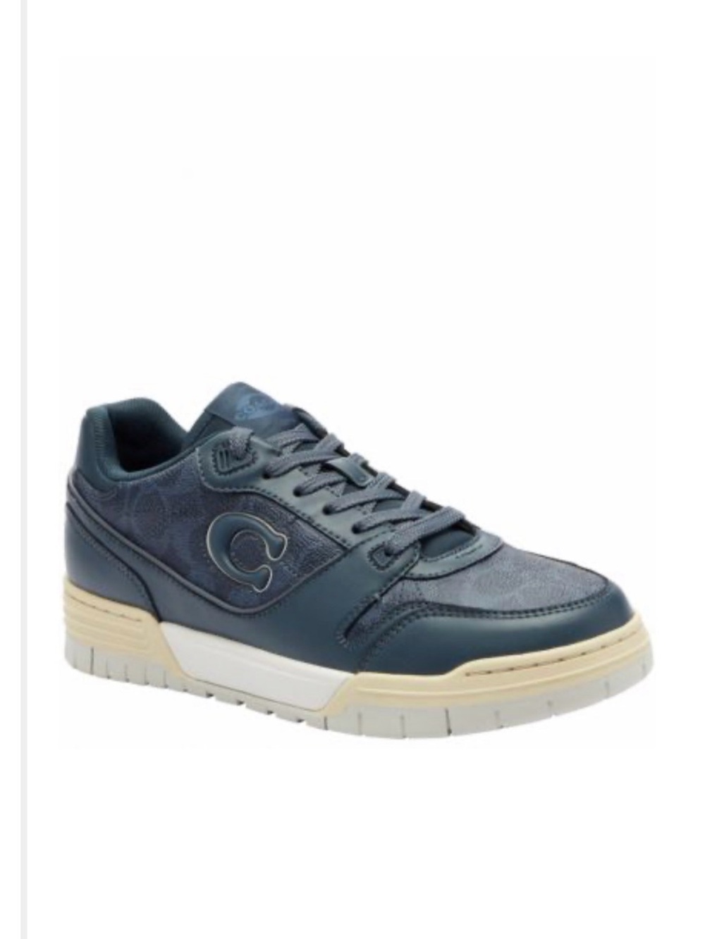 COACH Women's Soho Leather and Signature
Jacquard Logo Canvas Sneakers